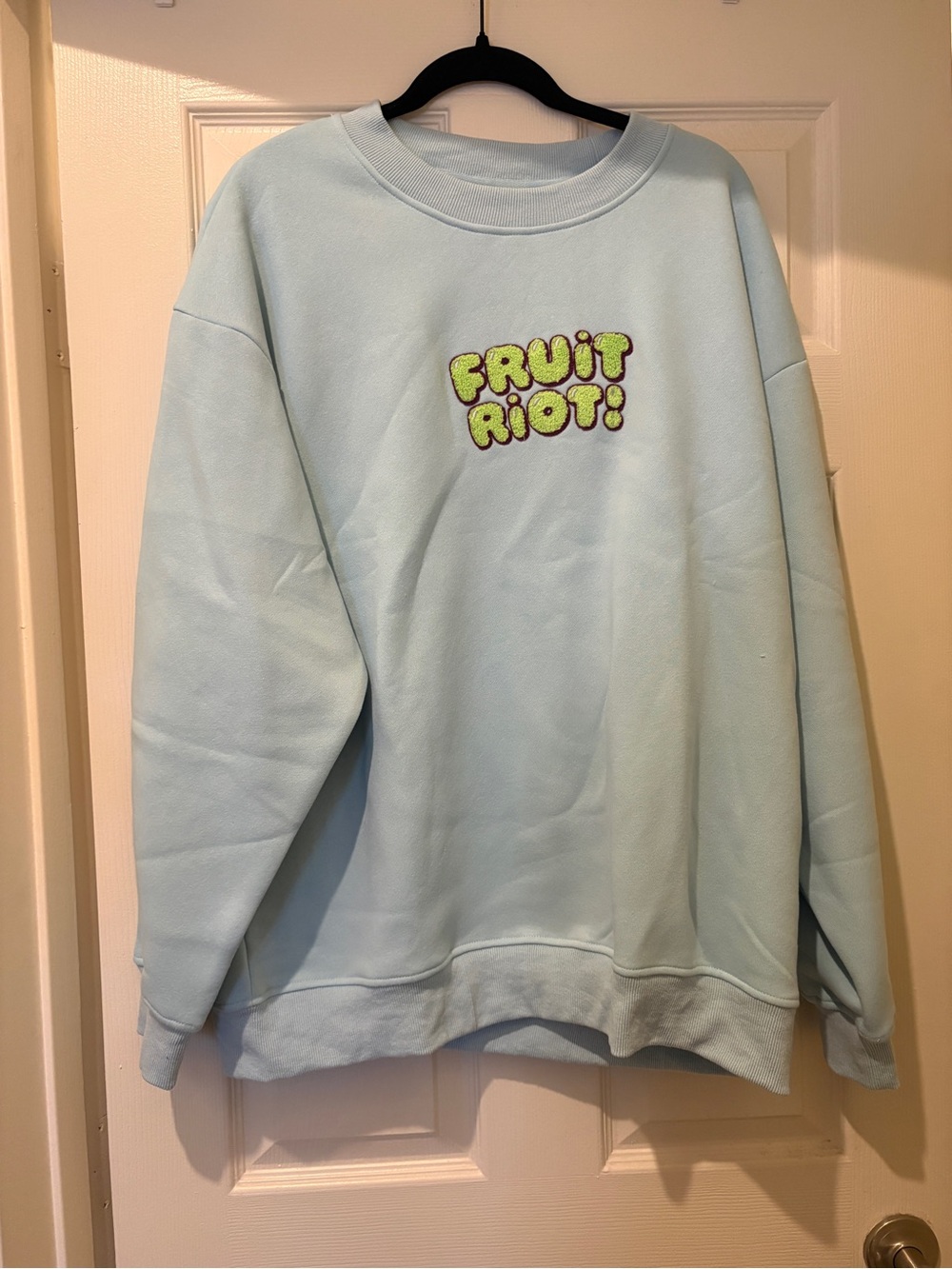 NWOT Light Blue Fruit Riot! Graphic Crewneck Sweatshirt XL/XXL